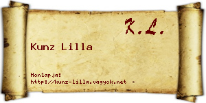 Kunz Lilla névjegykártya